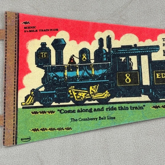 Vintage‎ Collectible Edaville Railroad Pennant Souvenir South Carver MA 25.5 in - Picture 4 of 9